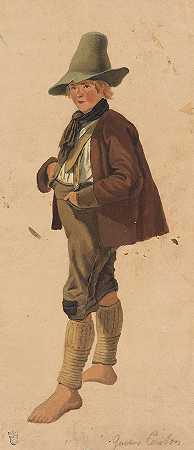 穿着高山服装的男孩，大约1860/70。-古斯塔夫·雅各布州