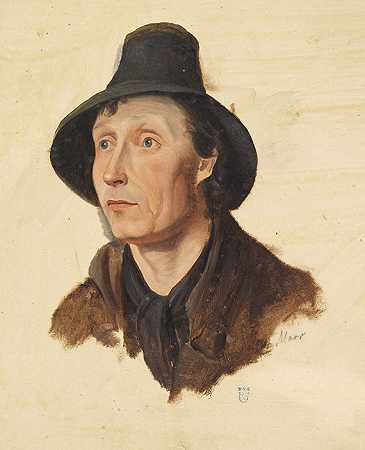 带毡帽的高山农民，约1830-1860年。-海因里希·马尔