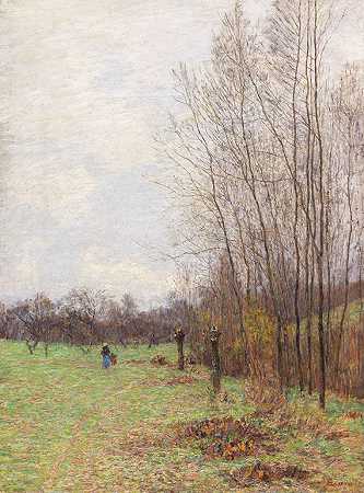 早春的森林边缘（可能在戈佩恩附近），大约1894/95年。-保罗·鲍姆