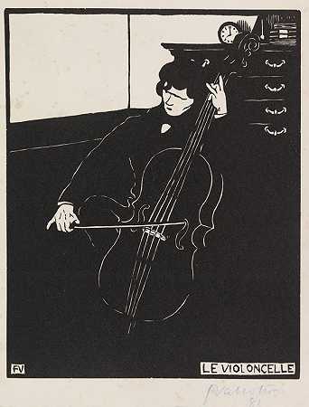 大提琴（乐器一），1896年。-瓦洛顿