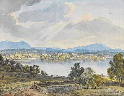 斯塔菲尔西的景色，大约1798年。-威廉·冯·科贝尔