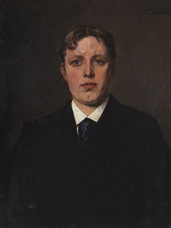 肖像尼古拉·特吕布纳，艺术家的兄弟，1890年。-威廉·特吕布纳