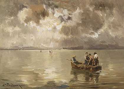 1900年左右，基姆西湖上空的雷暴上升。-约瑟夫·沃普纳