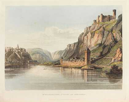1820年莱茵河沿岸风景如画的游览。-约翰·伊萨克·冯·格宁