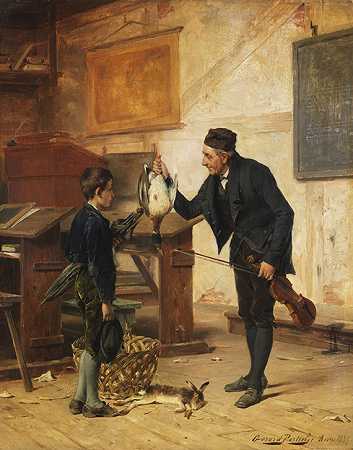 1889年小提琴课的誓言。-杰拉尔·约泽夫·波蒂列耶