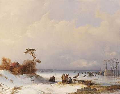 冰上乐趣，1843年。-卡尔·希尔格斯