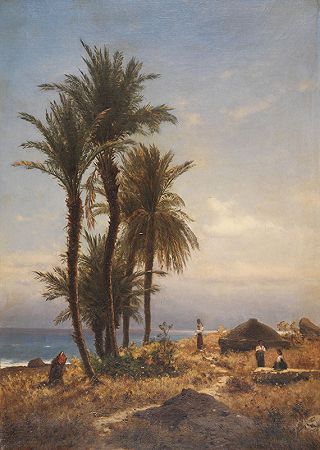 地中海景观，1874年。-迈克尔·豪布特曼
