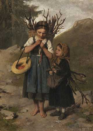 小灌木收藏家，1872年。-弗朗茨·冯·德弗雷格