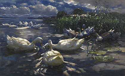 Ducks，Reichenau，约1909/13。-亚历山大·科斯特