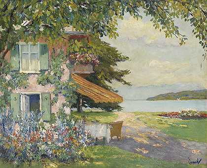 1920年左右，艺术家在斯塔恩伯格湖（The Summer House）的别墅。-爱德华·库库埃尔