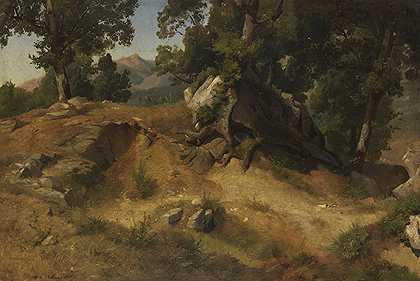 奥列瓦诺的景观研究，1860年。-弗里德里希·普雷勒。