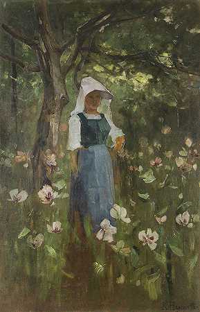 温迪农妇，1886年。-卡尔·哈格梅斯特