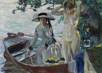洗澡后，嗯，1911/12。-爱德华·库库埃尔