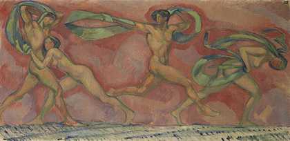 舞蹈饰带，1912年。-路德维希·冯·霍夫曼