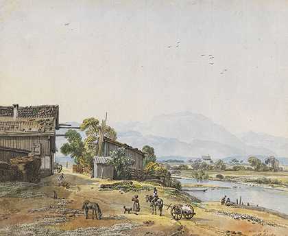 沃尔夫拉特绍森附近的风景，大约1798/99年。-威廉·冯·科贝尔