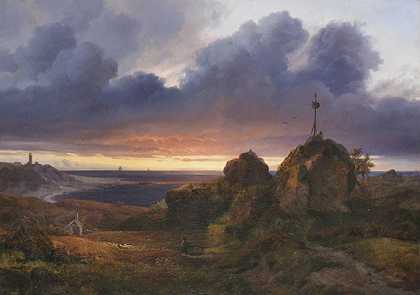 1838年库伦附近卡特加特的夜景。-路易斯·古利特