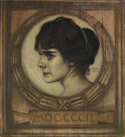 杰玛·比尔巴姆的肖像，1902年。-法兰兹·斯托克