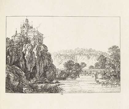 1820年左右，德累斯顿的景色。-卡尔·奥古斯特·里希特