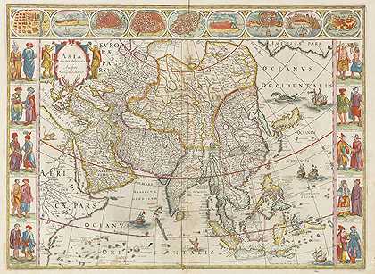 1 Bl.Asia noviter delineatio（Blaeu）。。。1642-1664.-亚洲