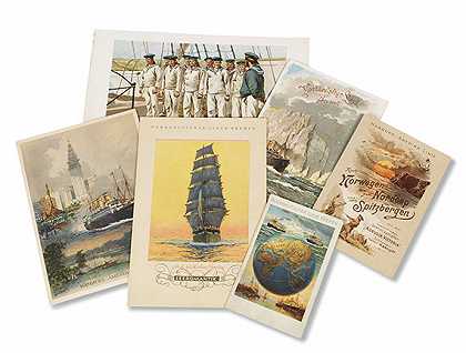邮轮旅行纪念品（菜单等）收藏，共39个文件夹，1880-1938年。-运送餐卡