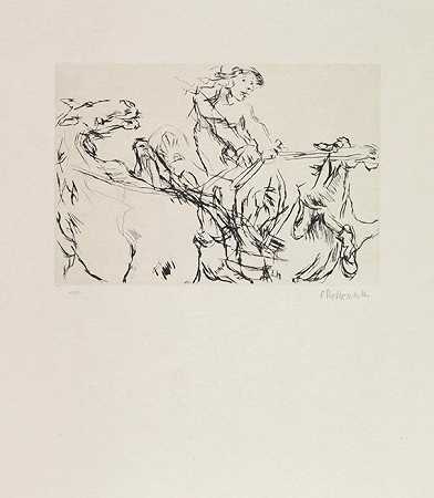 1970年，克莱斯特的《Penthesilea》的10幅蚀刻序列。-奥斯卡·科柯施卡