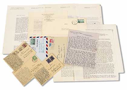14封信、明信片和3个信封，1921-1958.-狄奥多·阿多诺