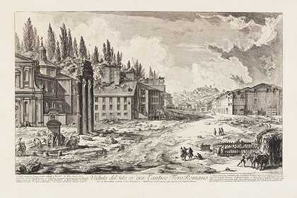 1756年古罗马论坛所在地的景观。-乔凡尼·巴蒂斯塔·皮拉内西
