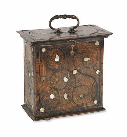 意大利书柜，山毛榉木，金属和珍珠母塔西。，1700-书架