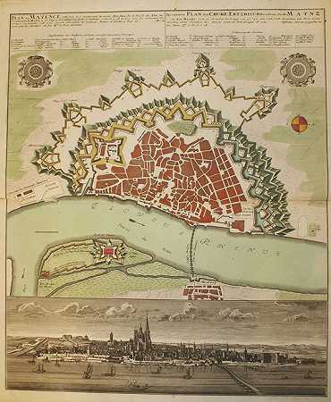 160亿。地图：Hessen KieKöln，1730年。-黑森