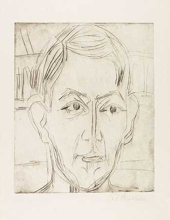 原始蚀刻：《汉斯·比托博士肖像》，1925年。-克希纳