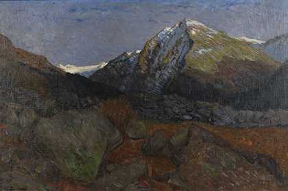 恩加丁山峰，约1909年。-弗里茨·奥弗贝克