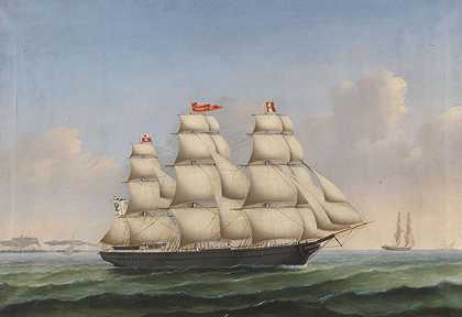 1857年，“费迪南德·布鲁姆”号全船驶离多佛悬崖。-Lorenz Petersen和Peter Chr。霍尔姆
