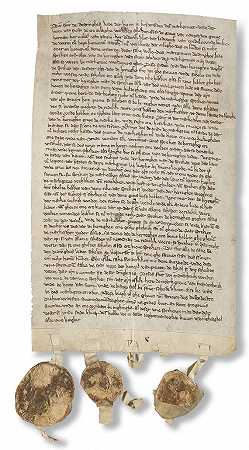 羊皮纸上的波美拉尼亚证书，1327年。-Pommern