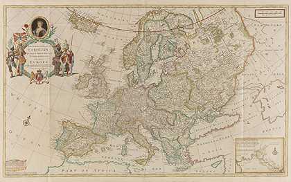 1 B1。这张欧洲地图（H.Moll）。，1708-欧罗巴