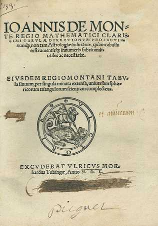 表格方向。1550-约翰内斯·雷吉蒙塔努斯