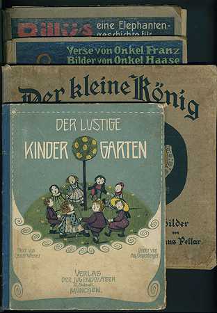 4本儿童读物（《滑稽幼儿园》、《小国王》、《Rumpelstiltskin》和《比利的地球行走》），1907年。-盖根伯格，八月