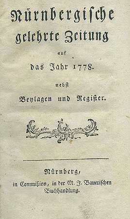 纽伦堡学者报。1778-86.4卷。-纽伦堡学术报纸