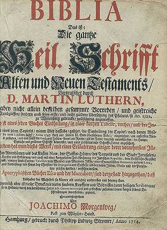 日耳曼圣经。汉堡1714。戈里的铜。-日耳曼圣经