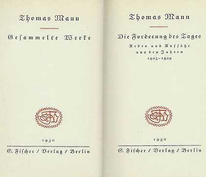 收藏作品。1922-30.4卷。-托马斯·曼