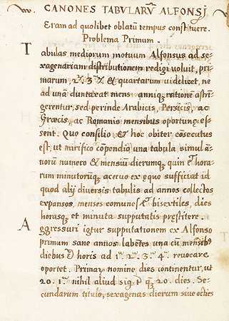 Canones tabularum Alfonsi。1550年-手稿