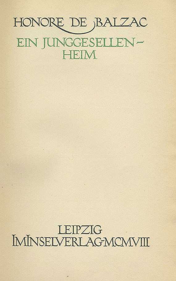 巴尔扎克，人类喜剧。1908-11.18卷。-Insel Verlag