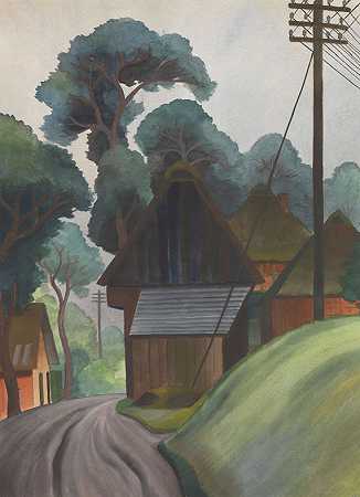 村庄景观，井1930。-克里斯蒂安·阿诺德