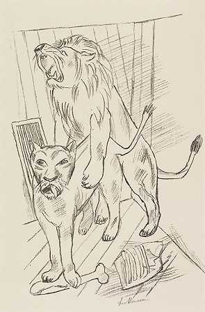 一对狮子，1921-马克斯·贝克曼