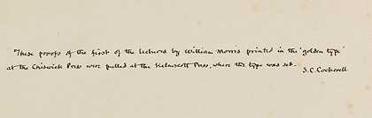 威廉·莫里斯在分发会上的一个地址…Probedruck。，1894-威廉·莫里斯