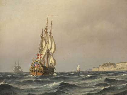 丹麦军舰，1886年。-卡尔·卢德维格·比尔
