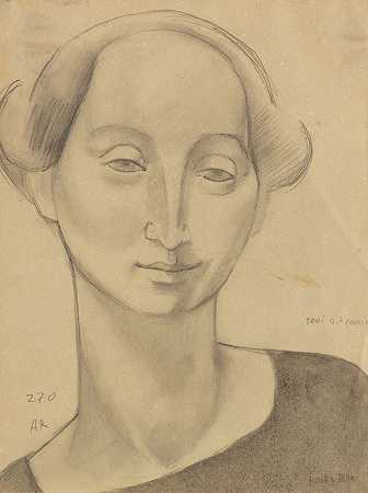 托尼·乌德的表妹《女性肖像》，约1923年。-安妮塔·雷