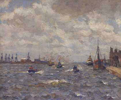 汉堡港，1924年。-亨宁伊甸园