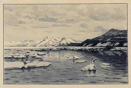 4作品：海岸和海港景观，渔船，1900年。-海因里希·彼得森·弗伦斯堡