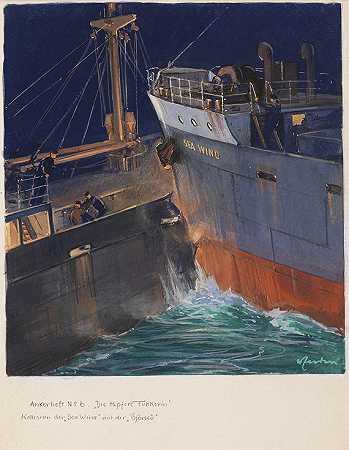 第二层：1950年，“海风”号货轮与“比约克”号货船相撞。-沃尔特·泽登