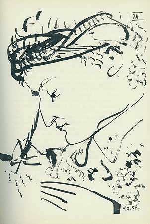 狄德罗博士，《神秘》。标题由P.Picasso八。签署。1954-巴勃罗·毕加索